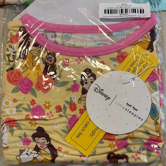 NWT Little Sleepies Belle Beauty And The Beast Two Piece Pajamas - Picture 2 of 3